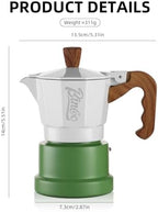 Bincoo Espresso Maker Stovetop,Camping Moka Pot 2 Cup/120ML,Stove Top Espresso Italian Coffee Maker,Easy to Use (White-green) - Image 5