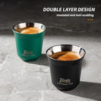 Bincoo Stackable Espresso Cups Set,2 Pack Double Wall Stainless Steel Insulated Espresso Shot Cups for Coffee Machines, Unbreakable and Stackable,2.7oz - Image 6