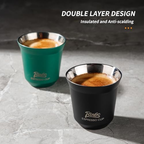 Bincoo Stackable Espresso Cups Set,2 Pack Double Wall Stainless Steel Insulated Espresso Shot Cups for Coffee Machines, Unbreakable and Stackable,2.7oz - Image 6