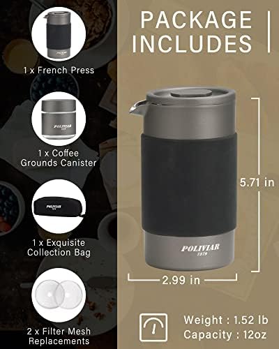 POLIVIAR 34 oz French Press & 12 oz French Press - Image 7