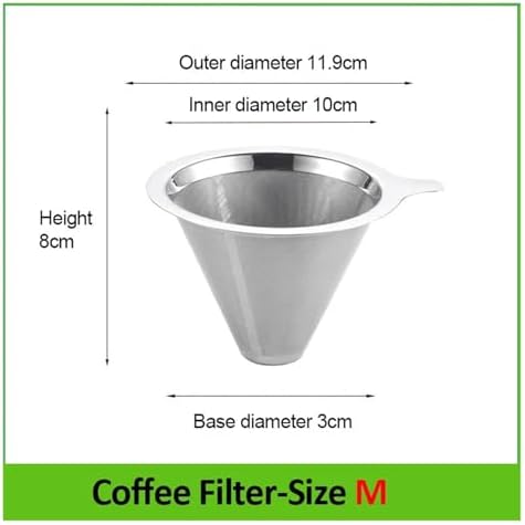 Genérico Reusable Coffee Filter Holder Double Layer 304 Stainless Steel Tea Strainer Making Tool(Size M) - Image 2