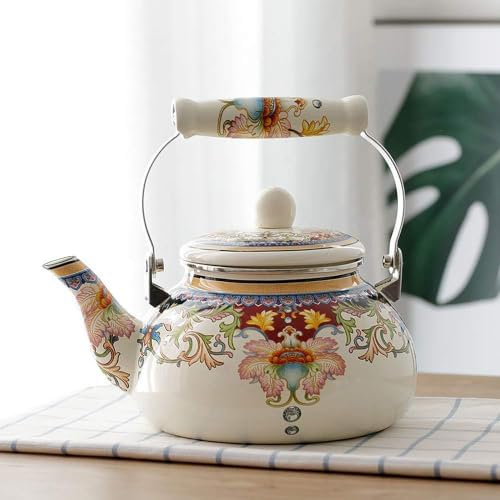 2.5-Qt Floral Enamel Tea Kettle, No Whistle - Image 7