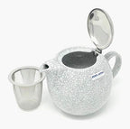 Zero Japan Bee House Round Teapot For One, 24 Oz - Ceramic Tea Pot with Stainless Steel Lid and Infuser, Smooth-Pour Spout (Crackle White) - Image 2