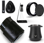 54mm Black Espresso Tool Kit - Magnetic Dosing Funnel, Milk Frothing Pitcher, Ceramic Dosing Cup,Puck Screen, WDT Tool, Grinder Activating Dosing Cup by KNODOS