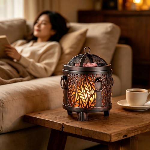 Dicimi Electric Wax Melt Warmer, 3-in-1 Flameless Candle Wax Warmer for Scented Wax Melts, Vintage Home Decor with Fireplace Glow, Safe Wax Burner for Jar Candles & Mug Warmer, Gift for Women - Image 6