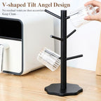 Coffee Cup Stand, Cup Holder, Standing Coffee Mug, Tree Cups, Shelf with Thicker Base, Cup Holder, Standing Coffee Mug, Pretzel Stand, Coffee Mug Rack (Black) - Image 4
