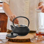 Xmas Cast Iron Teapot 0.3l Black Vintage Decor Tea Pot - Image 2