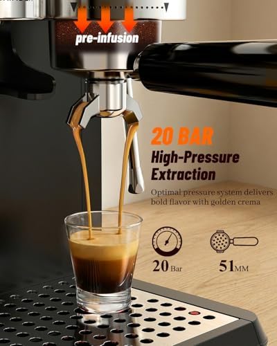 Espresso Machine with Grinder & Milk Frother, 20 Bar - Image 4