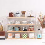 Mug Shelf 4-Tier Walnut Coffee Cup Displays,Kitchen Spice Storage - Image 3