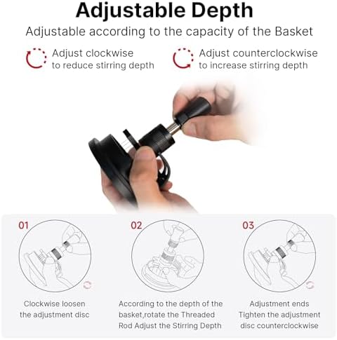 IKAPE 58MM WDT Tool, Espresso Stirrer Distribution Tool, Adjustable Needle Height, Coffee Stirrer with Dosing Funnel & Stand(With Brush) - Image 3