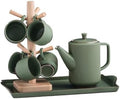 Water Pitcher Tea Cup Kettle Set Cup Home Living Room Ceramic Water Cup Coffee Cup Set Cup Water Cup Water Jug(Green) by Unknown