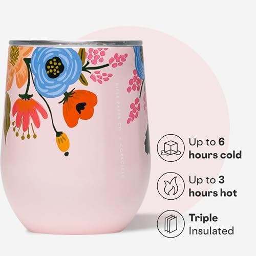 Corkcicle x Rifle Paper Co. 12 oz Insulated Tumbler, Blush Lively Floral - Image 3