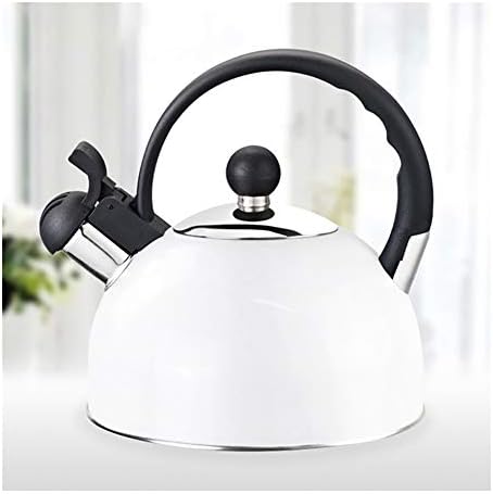 Whistling Tea Kettle Tea Kettle Stovetop 304 Stainless Steel 2L Camping Home Whistle Teapot Cooking Tools Kitchen Teapots,One Color-White by Unknown
