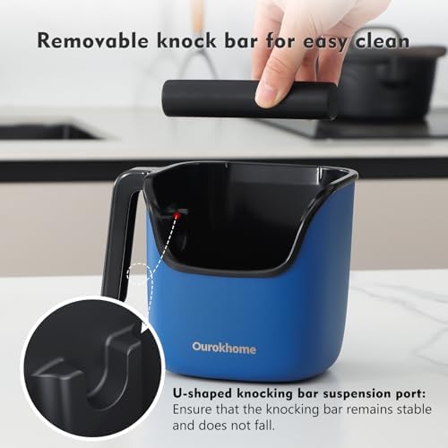 Ourokhome Knock Box Espresso Accessories, The Latest Patented Stainless Steel Espresso Machine Tool for Coffee, Rotary Cheese Grater Hand Crank, Kitchen Shredder Speed Mandolin Slicer Nut Grinder - Image 5