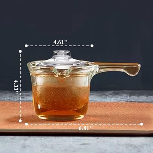 Single Serve Glass Teapot, 12 oz Side Handle Kyusu, Infuser for Loose Tea - Image 6