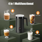 Milk Frother, 4-in-1 Milk Steamer and Frother, 13.5oz, Black - Image 2