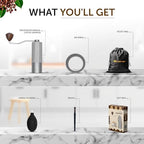 5 in 1 Manual Stainless Steel Coffee Grinder - Espresso Grinder, Manual Coffee Grinder, Coffee Grinder, Conical Coffee Burr Grinder with Double Bearing, Steel Body - Image 6