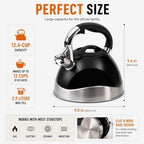 Creative Home Crescendo Stainless Steel Whistling Tea Kettle, 3.1 Quart - Image 7