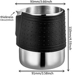 Stainless Steel Milk Frothing Pitcher, 20oz/600ml - Barista Milk Jug with Silicone Grip Pads for Coffee, Cappuccino, Latte Art - Image 2