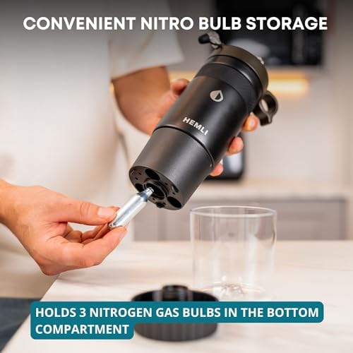 Nitro Cold Brew Coffee Maker 12 oz Ceramic-Lined, Tritan Cup, Pressure Gauge, Stores 3 Nitrogen Gas Bulbs Custom Designed for Cold Brew and Nitro Drinks - Image 6