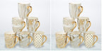Matrix Gold Porcelain Coffee&Tea Mug Set – Premium Fine Porcelain w/ Elegant Gold-Plated Finish(not microwave safe)Luxury Drinkware-Everyday Dining,Entertaining&Special Occasions,16 Ounces (Pack of 2) by CERTIFIEDINTERNATIONAL