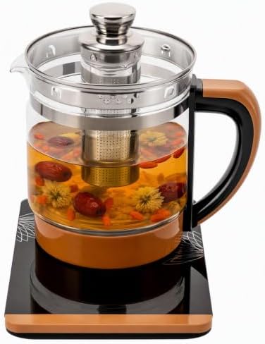 1.8L Electric Glass Kettle, 110V Multifunctional Kettle with Infuser Temperature Control and Automatic Shut Off Tea Maker with 18 Smart Menu for Coffee Water Heater and Tea Pot Glass by Unknown