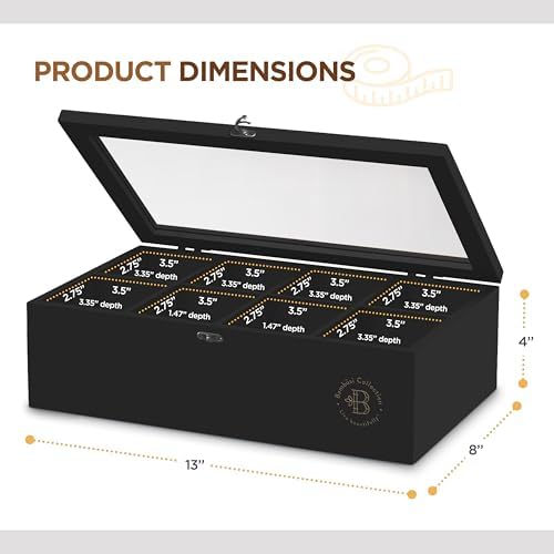 Bambüsi Tea Bag Organizer - Bamboo Tea Box Organizer Storage Box, Tea Bag Holder with Acrylic Window, Magnetic Lid Keeps Tea Bags Fresh - Ideal Gifts Tea Organizer Caddy (Tea Not Included) - Black - Image 5