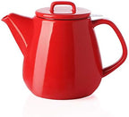 Sweejar 40oz Tea pot with Removable Stainless Steel Infuser,Dishwasher Safe Tea Pots for Loose Tea,Tea Pots with Infuser for Chrismas Women Gift (Red) by Sweejarco1949