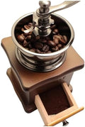 Manual Ceramic Burr Coffee Bean Grinder Traditional Wooden Body Steel Handle Hand Operated Classic Grain For Beans by Unknown