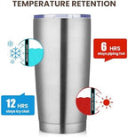 MEWAY 20oz Tumbler 4 Pack Double Wall Vacuum Insulated Travel Mug Bulk, Stainless Steel Tumblers with Lid and Straw, Durable Powder Coated Coffee Cups for Cold & Hot Drinks (Silver, 4) - Image 6