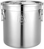 33L/8.72Gal Stainless Steel Airtight Canister Food Storage Canisters with Airtight Lid&Locking Clamp Rice Cereal Grain Canisters Container Bucket for Rice Milk Jug Coffee Bean Cookies Storage by DUTTIETY