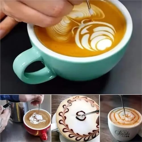 Milk Frother Cup Stainless Steel Coffee Milk Frothing Jug Stainless Steel Espresso Frother Pitcher Latte Art Measurement Barista Tool Accessories(900ml-With scale) - Image 5