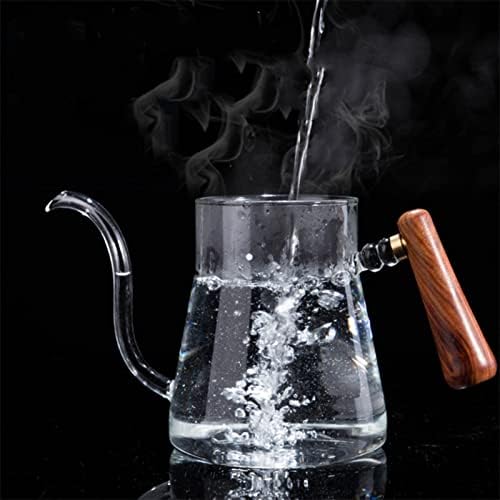 Coffeemaker Pots 600ml Heat Resistant Clear Glass Tea Coffee Kettle Gooseneck Thin Spout For Pour Over Pot Stovetop Microwave Safe Teapot - Image 5