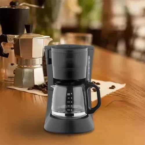 AronClix Drip Coffee Maker 600W Stainless Steel Compact with Reusable Filter Hot Plate (Black) - Image 5