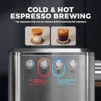 Espresso Machine - 20 Bar Coffee Maker with Milk Frother Steam Wand, Cold Brew Iced Coffee Maker, 1450W Semi-Automatic Coffee Machine with 34oz Water Tank for Latte - Image 3