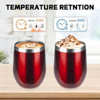 StarSpeed 12oz/6 Pack Insulated Wine Tumbler with Lid,Wine Red - Image 2