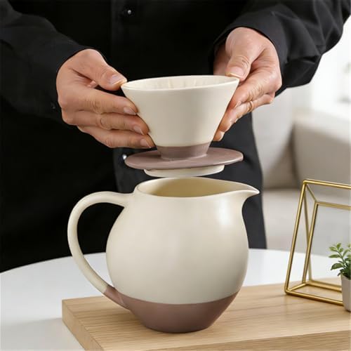 Elegant Ceramic Pours Over Coffee Maker Set with Dripper and 830ml Carafe Pot for Home Office and Cafes Restaurant - Image 5