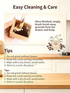 Manual Coffee Grinder with Ceramic Burr, Solid Wood - Image 2