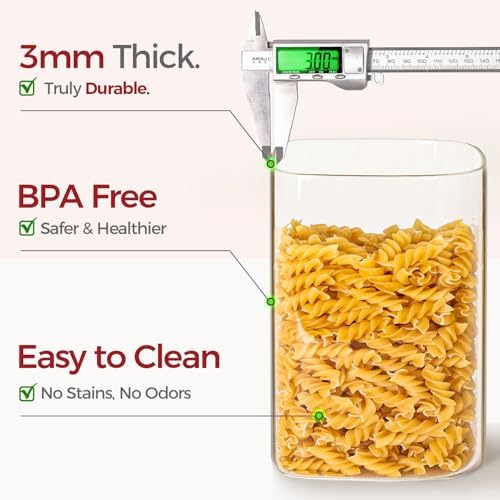 Glass Flour Containers with Bamboo Lids 1.6/4.6 Qt 2 Pack - Image 4