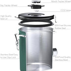 38oz / 22oz Coffee Canister – Airtight Stainless Steel Storage Container with Date Tracker & Scoop, Sealed Jar for Grounds, Beans, Tea, Flour, Cereal, and Sugar (Green Vibes, 22OZ) - Image 5