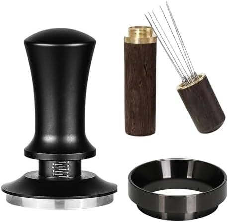 54mm Espresso Tamper Set Espresso Accessories Kit with Adjustable Spring-Loaded Tamper, Stainless Steel WDT Tool and Magnetic Dosing Funnel for 54 mm Portafilters by Unknown