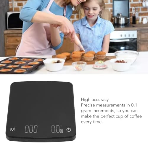Digital Coffee Scale with Timer, 0.1g High Accuracy Small Coffee Scale USB Rechargeable Drip Espresso Scale with Auto Tare for Pour Over and Drip Coffee (2kg/0.1g) - Image 3