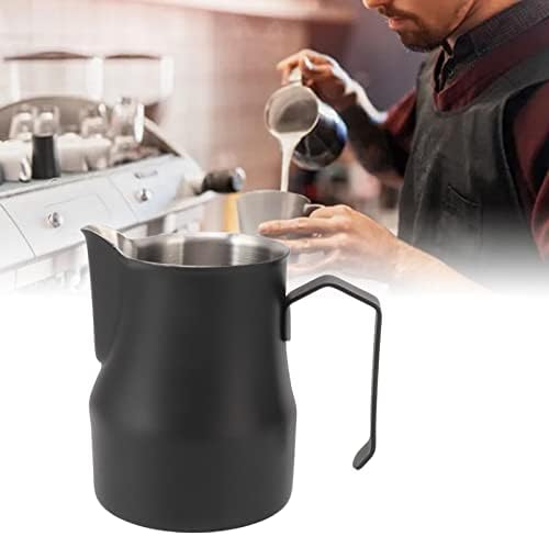 Metal Milk Frother Cup with Scale, 304 Stainless Steel Milk Frothing Pitcher, Latte Cup for Home Office Cafe Hotel (Matte Black 550ml) - Image 3