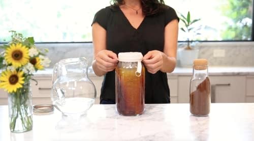 CoffeeSock Cold Brew Kit – 64 oz Half Gallon Mason Jar Cold Brew Coffee Maker with Reusable Organic Cotton Filter, GOTS Certified, Eco-Friendly Cold Brew Starter Set – Gift for Coffee Lovers - Image 5