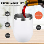 StarSpeed 12oz/12 Pack Insulated Wine Tumbler with Lid,White - Image 3
