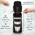 Mixpresso Single Serve & Single Cup Coffee Maker with 14oz Travel Mug Black - Image 3