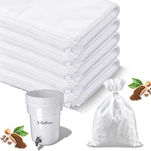 200 Pack 20" x 20" Thickened Commercial Cold Brew Coffee Bags Bulk with Drawstring Disposable Coffee Filters Bags for 5 Gallon Buckets and Commercial Model Cold Brew Makers by Yoojahow