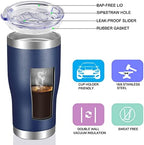VEGOND 20oz Tumbler Stainless Steel Tumbler Cup with Lid And Straw Vacuum Insulated Double Wall Travel Coffee Mug(Navy Blue 12 Pack) - Image 3