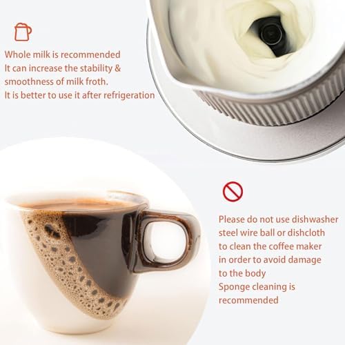 Smart Household Coffee Maker, With Milk Frother&Steamer, Electric Moka Pot&Milk Foaming Machine Dual Use, for Home & Office - Image 6