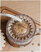 Coffee Dripper Crystal Pour Over Filter Coffee Maker Flat Bottom Filter Cup Hand Made Cake Filter Cup,Compatible With Timemore，B75(Combination 1) - Image 2